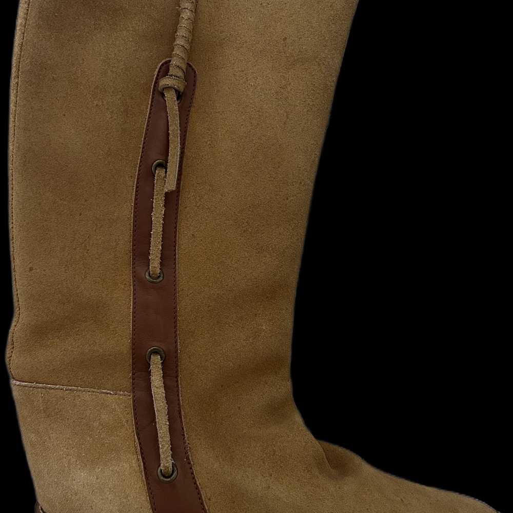 Tan Suede Knee-High Boots